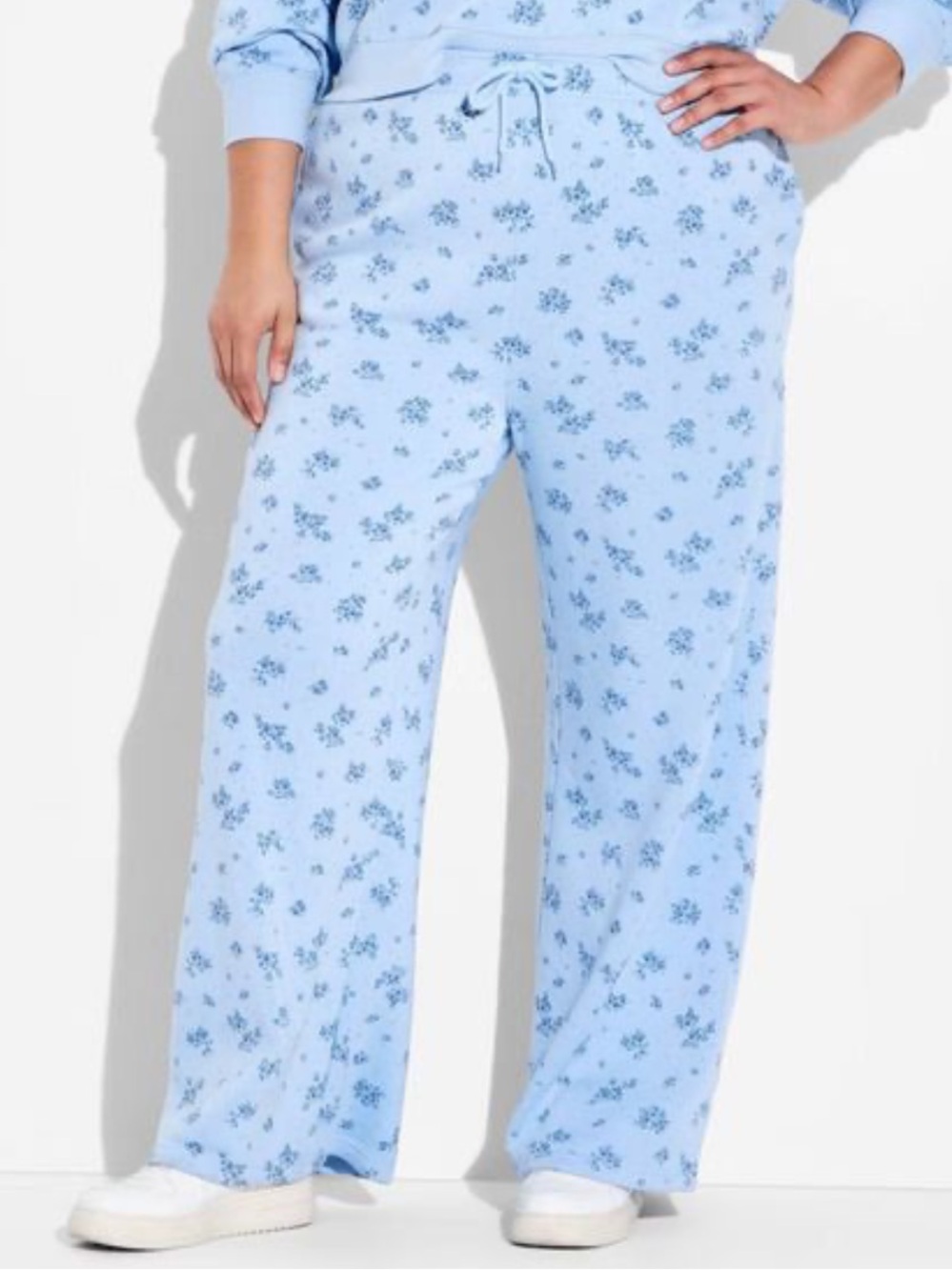 Mighty Fine Women's Lounge Wide Leg Graphic Jogger Fleece Pants XL